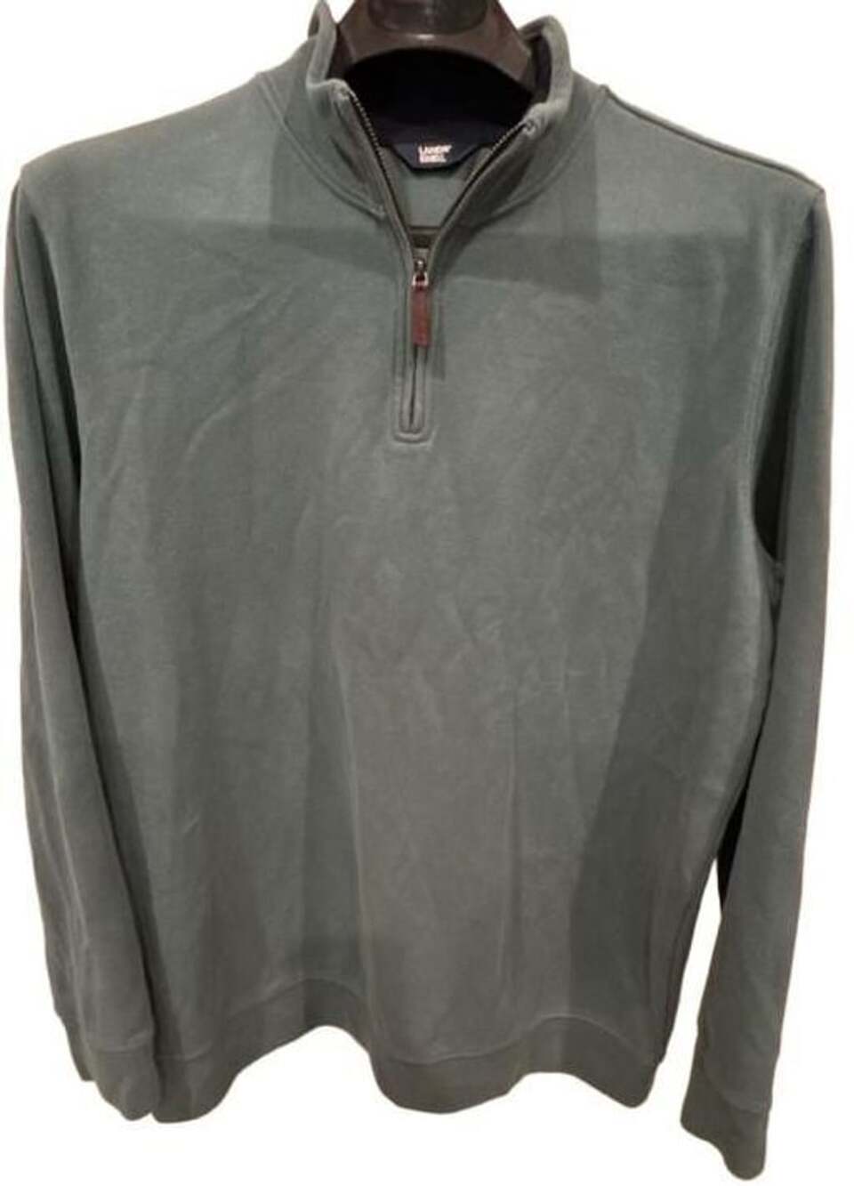 Lands End Quarter Zip Sweatshirt Size XL/T 46-48 Green